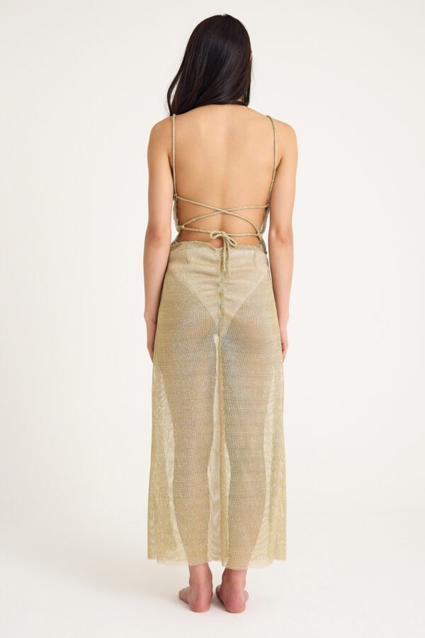 Gold Çelik Aksesuarlı, Arkadan Bağlamalı Pareo