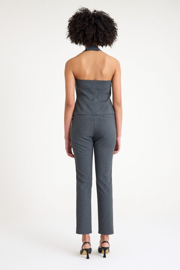 Gri Boyun Askılı Business Takım