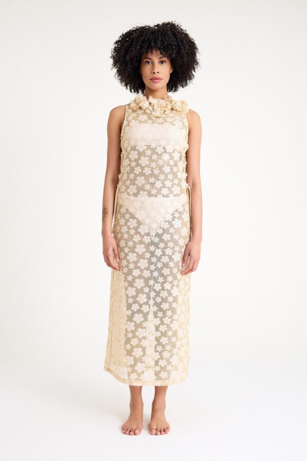 Özel Islemeli Cicekli Beachwear