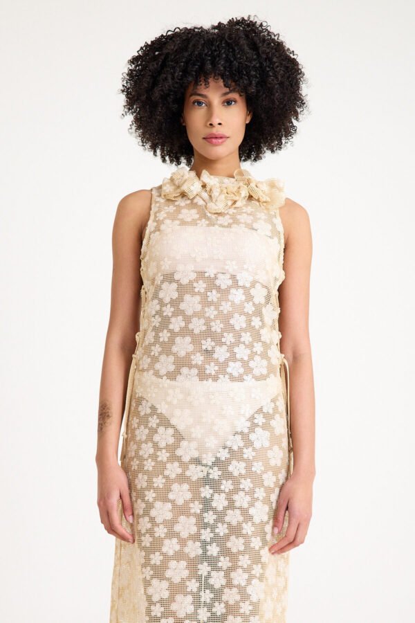 Özel Islemeli Cicekli Beachwear