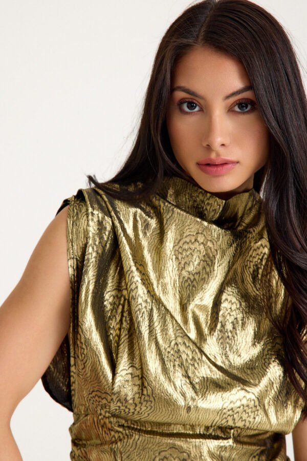 Gold Ipek Büzgülü Elbise